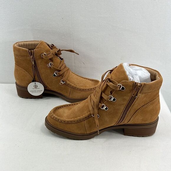 Giani Bernini Berteyl Suede Lace-Up Booties Amber Suede- Size 9 M- NIB - Picture 4 of 7
